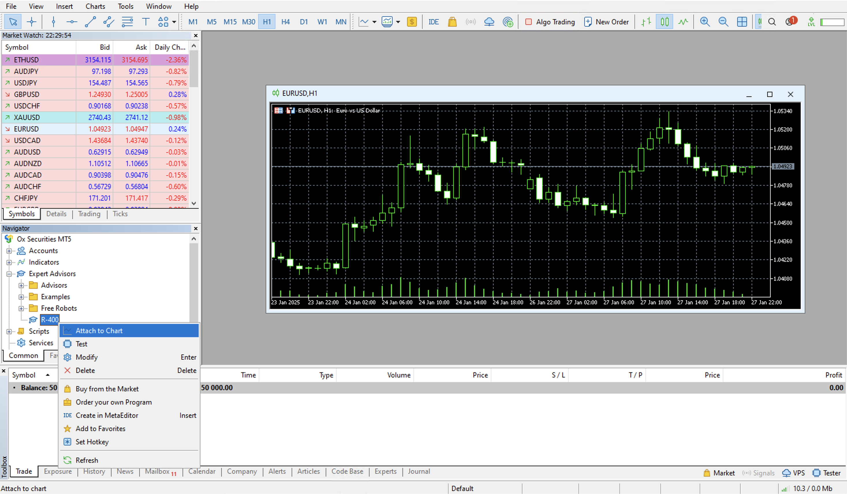 Attach R-400 to chart