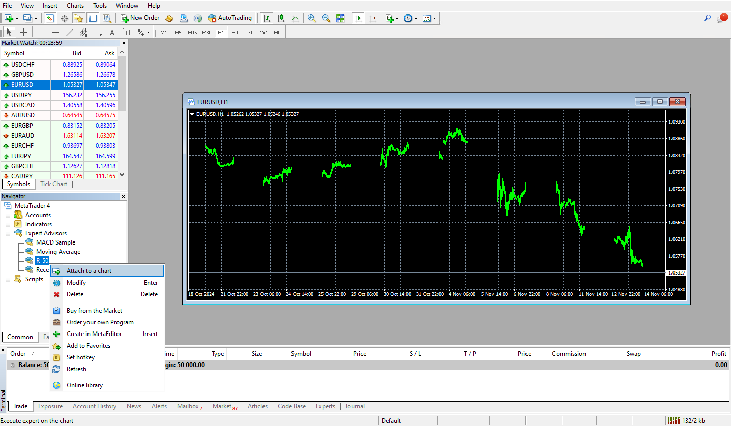 Attach R-50 to chart