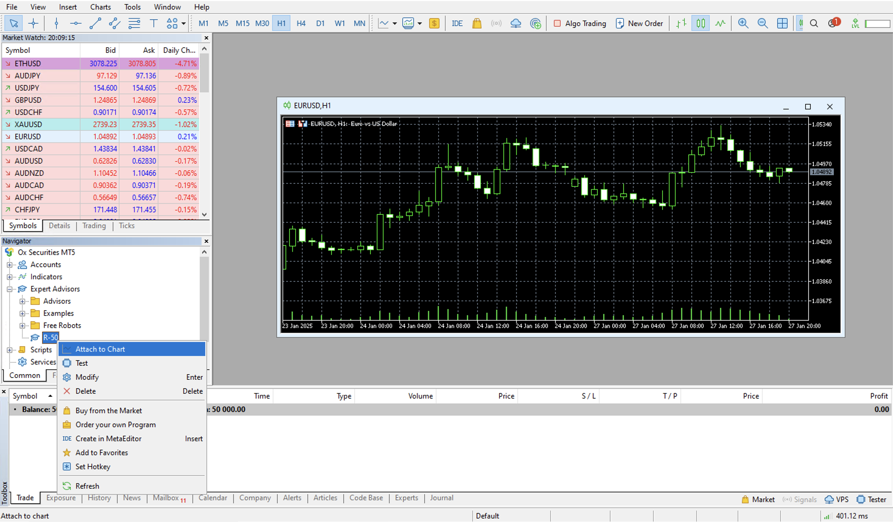 Attach R-50 to chart