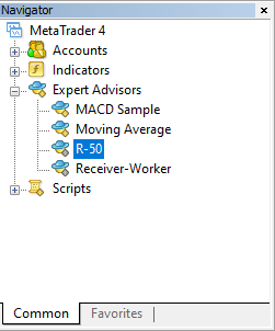 MetaTrader 4 Exerts list