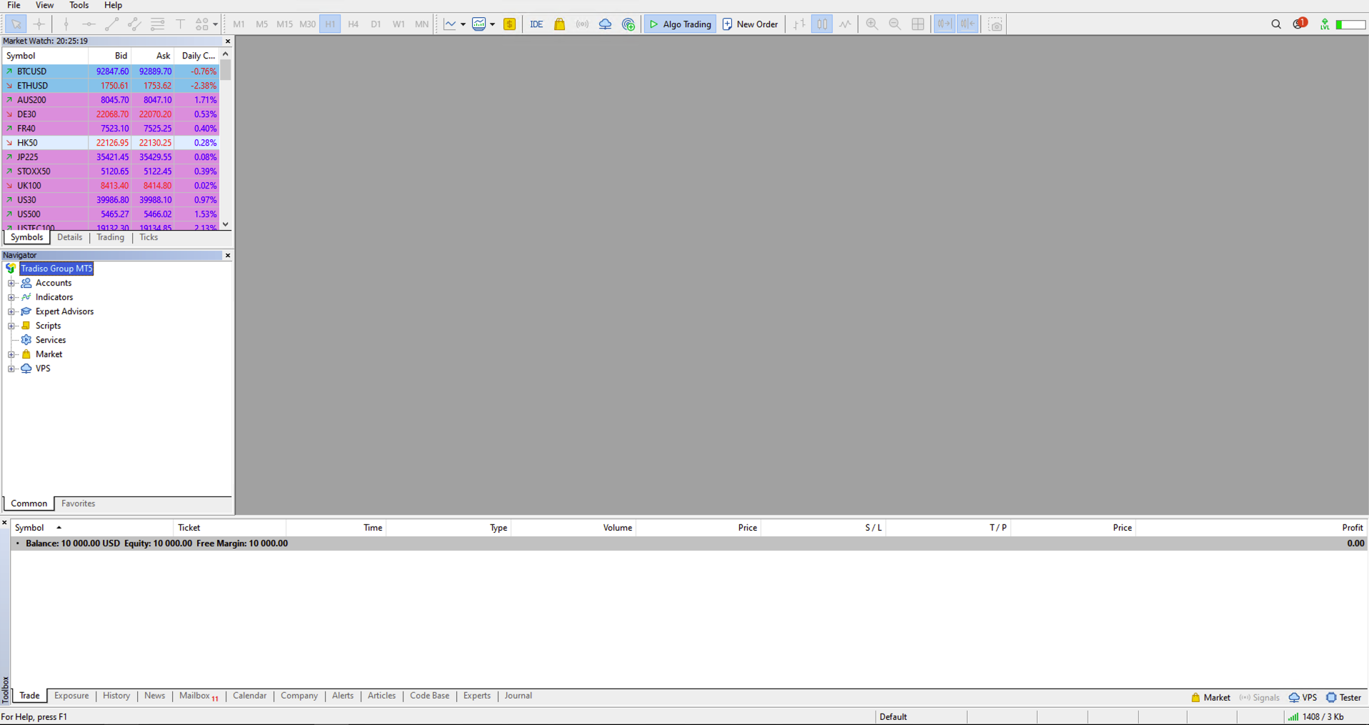 MetaTrader 5 terminal before